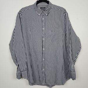 Kenneth Cole Men's Black and White Checkered Shirt Slim Fit